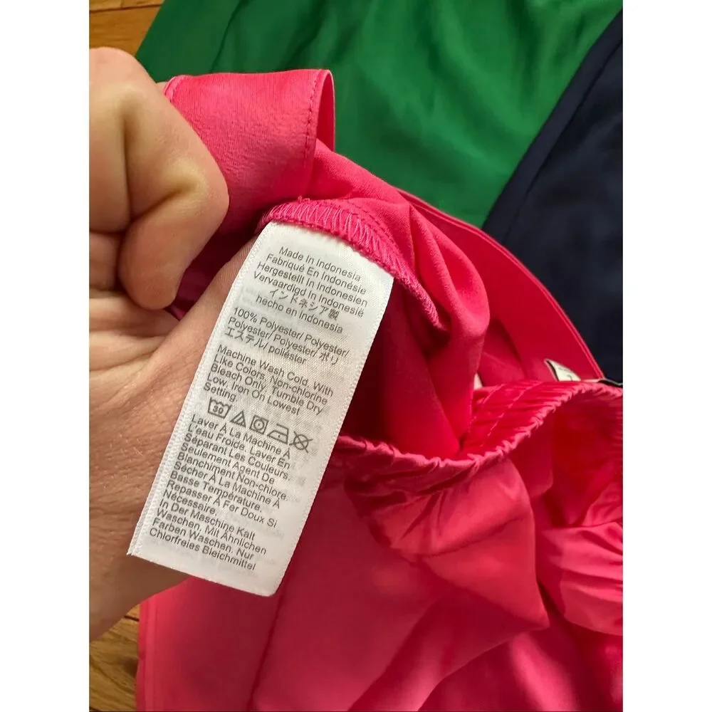 Bundle of 3 J. Crew Satin Skirts Large Pink, Navy, Green - Picture 6 of 6